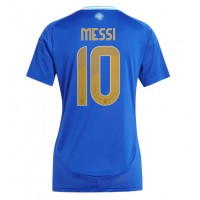 Camiseta Argentina Lionel Messi #10 Segunda Equipación Replica Copa America 2024 para mujer mangas cortas